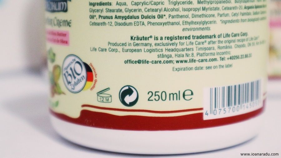 crema de corp calmanta cu unt de Shea si plante BIO Kräuter® review