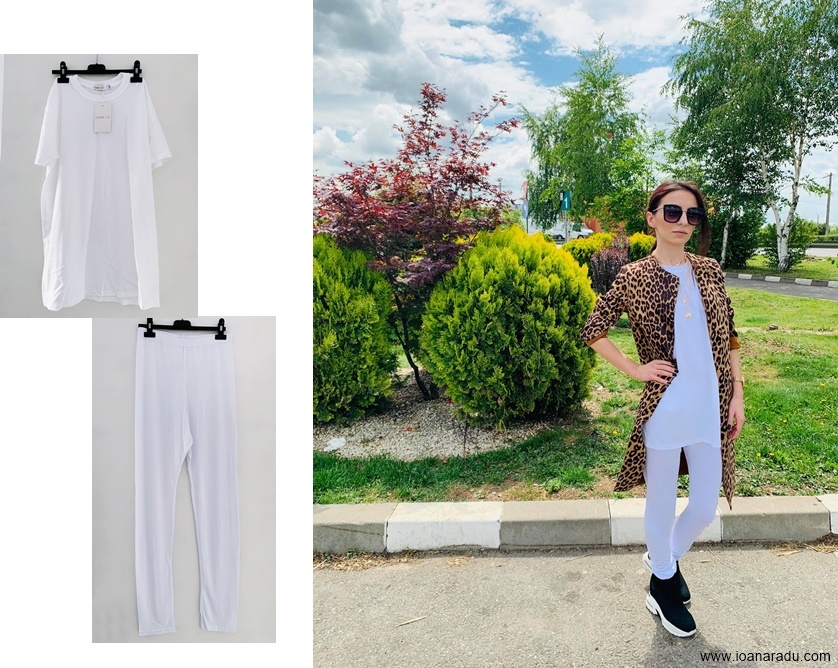 femme luxe finery White Oversized T-Shirt & Leggings Loungewear Set